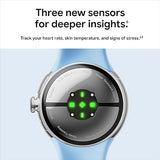 Google Pixel Watch 2 (Previous Model) with the Best of Fitbit - Heart Rate Tracking, Stress Management, Safety Features - Android Smartwatch - Champagne Gold Aluminum Case - Hazel Active Band - Wi-Fi Gold Case w/ Hazel Band - WiFi WiFi