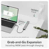 Plugable USB C Hub Multiport Adapter: 9-in-1 with 140W PD Charging, 4K 60Hz HDMI, 10Gbps Data Transfer, Gigabit Ethernet, SD for USBC, USB4, Thunderbolt MacBook, Windows, Chromebook (USBC-9IN1E)