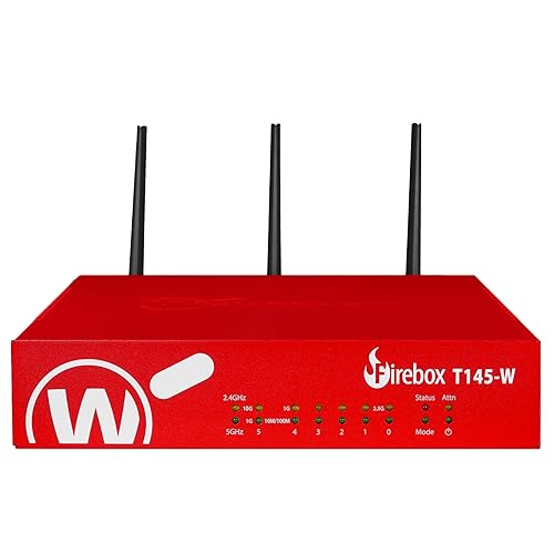 Trade Up to WatchGuard Firebox T145-W with 5 Year Basic Security Suite - Wi-Fi 7 Firewall, 2.5Gb, 1Gb & SFP Ports, Enterprise Security for Retail & Branch Locations (WGT146415) 5 Year - Trade Up Basic Security Suite