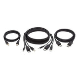 TRIPP LITE P783-006-DPU Tripp Lite DisplayPort KVM Cable Kit - DP, USB, 3.5 mm Audio (3xM/3xM) + USB (M/M) + DP (M/M), 4K, 6 ft., Black,