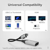 Plugable USB C to HDMI Adapter, HDMI 2.1, 8K 60Hz or 4K 144Hz, USB4 / Thunderbolt Compatible with XPS, iPhone 15, iPad Pro, MacBook Pro, Mac Resolution up to 4K 60Hz (USBC-HDMI8K)