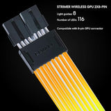 Lian Li Strimer Wireless 8 Pin - Addressable RGB Power Extension Cable with Wireless Control - LED Strip - Wireless Controller NOT Included; a Controller is Required for use (PW8-1W)