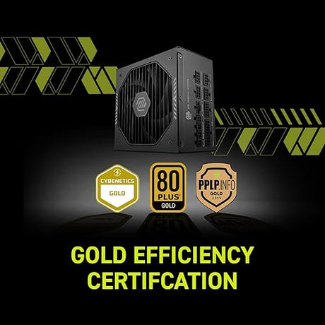 MSI MAG A850GLS PCIE5 Gaming Power Supply - Full Modular - 80 Plus Gold Certified 850W - Compact Size - ATX 3.1 and PCIE 5.1 Ready - 10 Year Warranty MAG A850GLS PCIE5 850W Gold