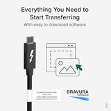 Plugable Windows Transfer Cable 6.6ft (2m), Thunderbolt 10Gbps, Bundled with Bravura Software for Windows PC to PC Migration - Unlimited Uses. Works Between Thunderbolt 3/4, USB4 PCs