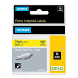 DYMO Rhino Industrial Heat-Shrink Labels, 3/4 Tube, Black Print on Yellow Black on Yellow 3/4 (19MM)