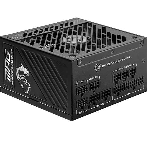 MSI MPG A1250GS PCIE5, 80 Plus Gold Full Modular 1250W Power Supply, 12V-2x6 Cable, ATX 3.1 & PCIE 5.1 Ready
