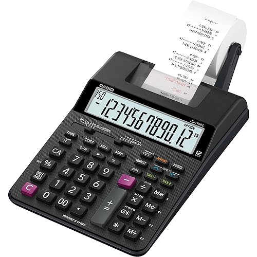 Casio HR-170RC Printing Calculator, Black, 2.6 x 6.5 x 11.6