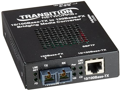 Transition Networks 10/100 Bridging 10/100Base-TX to 100Base-FX Media