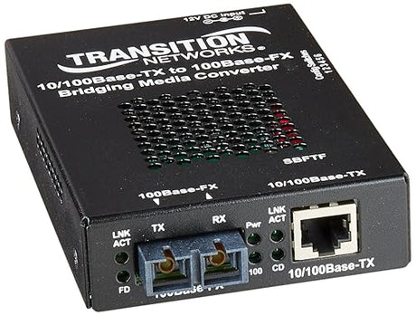 Transition Networks 10/100 Bridging 10/100Base-TX to 100Base-FX Media