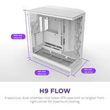 NZXT H9 Flow (2025) Dual-Chamber Mid-Tower Case - All White