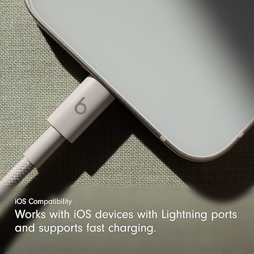 Beats USB-C to Lightning Woven Cable Fast Charging Durable/Tangle-Free Compatible Charger for Apple Devices w Lightning Ports (1.5 m) - Surge Stone Surge Stone (1.5 m)