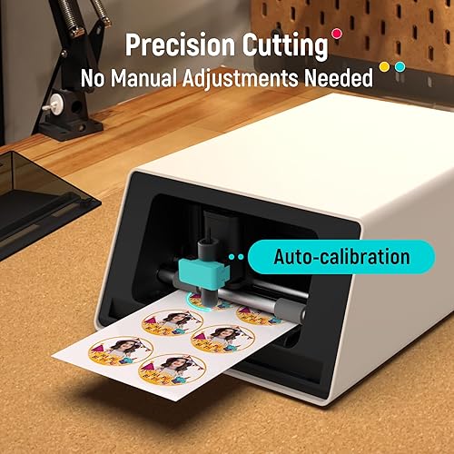 Liene PixCut S1 Color Sticker Printer & Cutting Machine - All-in-One Sticker Maker for DIY Crafts, Custom Labels & Gifts. Thermal Dye-Sublimation Photo Printer, 300 DPI, Precise AI Auto-Cutting