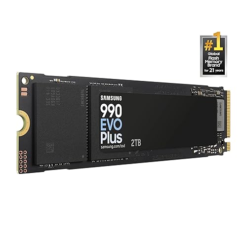 Samsung 990 EVO Plus - 2TB PCIe Gen4. X4 / Gen5. X2 NVMe 2.0 - M.2 Internal SSD, Speed Up to 7,250MB/s, Upgrade Storage for PC/Laptops, HMB Technology and Intelligent Turbowrite (MZ-V9S2T0B/AM)