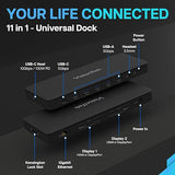 VisionTek VT4600DL Laptop Docking Station for Windows, MacOS or ChromeOS — Connect with USB-C or USB-A, 100W Laptop Charging, Dual 4K Displays, 2X HDMI, 2X DisplayPort, USB-A, USB-C, Audio, Ethernet