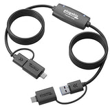 Plugable USB Data Transfer Cable PC to PC, Compatible with Windows USB C and USB 3.0, Transfer Files to New Computer with Included Bravura Easy Computer Sync Software, 6.6ft (USBC-TRAN)