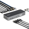 StarTech.com Triple-Monitor USB-C Docking Station, 140W Laptop Charging Dock for MacBook Pro and Windows, 4K 60Hz, TAA