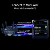 ASUS RT-BE96U BE19000 802.11BE Tri-Band Performance WiFi 7 Extendable Router with 6GHz Support, Dual 10G Port, 320Mhz, Lifetime Internet Security, MLO, Multi-RU Puncturing, AiMesh Support