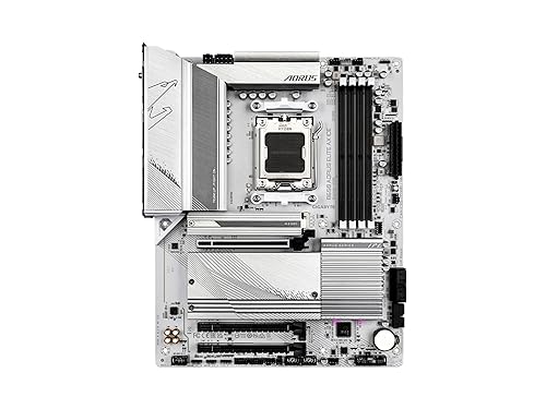 GIGABYTE B650 AORUS Elite AX ICE (AM5/ LGA 1718/ AMD/ B650/ ATX/ 5-Year Warranty/ DDR5/ Triple M.2/ PCIe 5.0/ USB 3.2 Gen2X2 Type-C/WiFi 6E/ 2.5GbE LAN/Snow White/EZ-Latch/Motherboard)