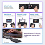 MP Mobile Pixels Tetra Keyboard with 8 Inch Touch Screen, Customizable Hot Keys Wireless Ergonomic Keyboards, 3 Modular Layouts, Bluetooth Connection, USB-C Charging, Portable Keyboard