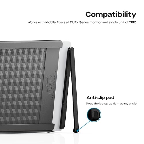 MP Mobile Pixels Portable Laptop Screen Levstand, Height Adjustable Ergonomic Monitor Stand, Foldable Laptops Holder, Ventilated Laptop Mount (Black)