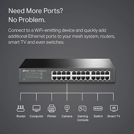 TP-Link 24-Port Gigabit Desktop/Rackmount Switch (TL-SG1024S) 24-Port Gigabit Unmanaged TL-SG1024S