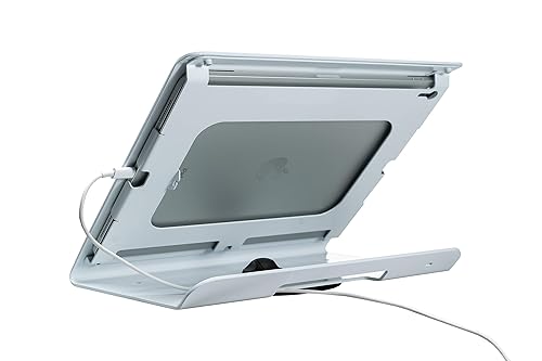 Tablet Stand, CTA Digital Rotating Theft-Deterrent Kiosk Stand for iPad Pro 12.9 Gen. 3, White