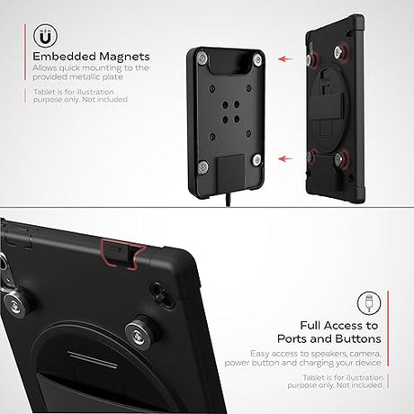 Wireless Charging Magnetic Case – CTA Digital Wireless Tablet Case and Docking Station Metal Wall Mount and Plate with Magnets for iPad 10th Gen. 10.9-inch - Black (PAD-ICCWALL109)