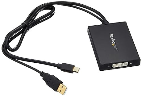 StarTech.com Mini DisplayPort to Dual-Link DVI Adapter - USB Powered - Dual Link Connectivity - Black - DVI Active Display Converter (MDP2DVID2)