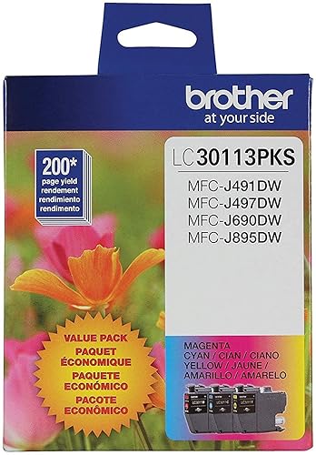 Brother LC30113PKS Ink Cartridge - Combo Pack - Cyan/Magenta/Yellow