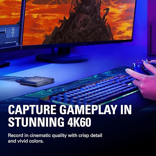 Elgato 4K S – External Capture Card for PS5, Xbox Series X/S, Switch 2, PC, Mac, iPad | 4K60, 1440p120, or 1080p240 Passthrough and Capture, HDR10, VRR, USB-C, Near-Zero Latency