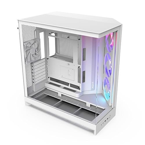 NZXT H9 Flow RGB (2025) Dual-Chamber Mid-Tower Case w/RGB Fans - All White