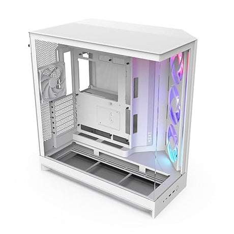 NZXT H9 Flow RGB (2025) Dual-Chamber Mid-Tower Case w/RGB Fans - All White