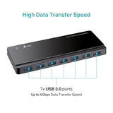 TP-Link Powered USB Hub 3.0 with 7 USB 3.0 Data Ports and 2 Smart Charging USB Ports. Compatible with Windows, Mac, Chrome & Linux OS, with Power On/Off Button, 12V/4A Power Adapter (UH720) 7-Port USB 3.0 + 2 Power Charging Port