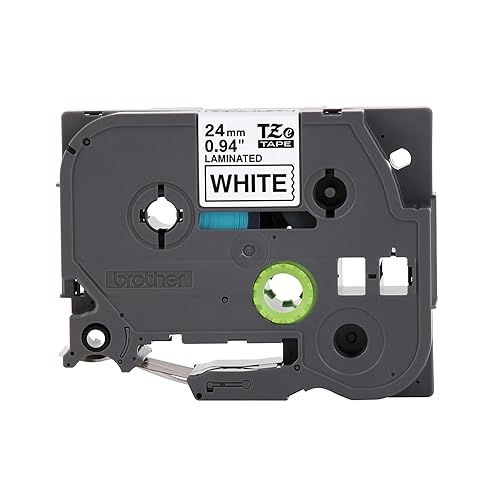 Brother Genuine TZe-251 Black on White Laminated Tape for TZe-Compatible P-Touch Label Makers, 24 mm Wide x 8 m Long
