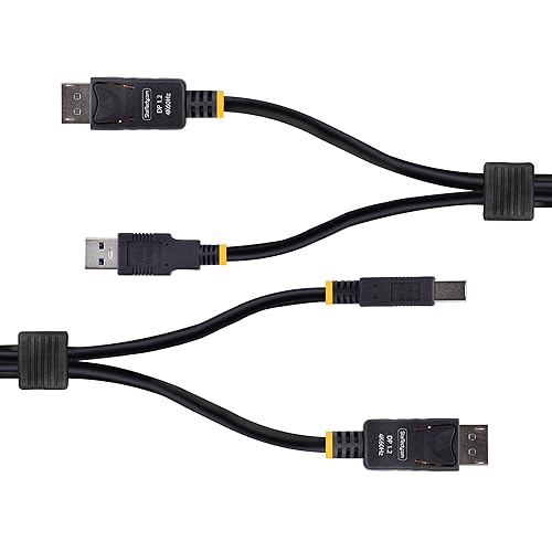 StarTech.com 10ft (3m) DisplayPort and USB 5Gbps KVM Cable, 4K 60Hz, Universal Compatible DP/USB Combo Cable for KVM Switches