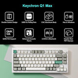 Keychron Q1 Max Hotswap Wireless Mechanical Keyboard|RGB|Aluminum Frame|Shell White|with Knob|Gateron Jupiter Red|75% Layout (84 Keys)|Windows Mac OS (Q1M-P1) Jupiter Red Shell White