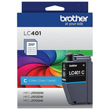 Brother LC401C Standard Yield Cyan Ink Cartridge