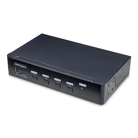 StarTech.com 4-Port DisplayPort KVM Switch, Single 4K 60Hz Monitor, 6X USB Ports, Hotkey Switching, TAA Compliant