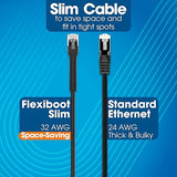 Intellinet FlexiBoot Slim Cat6 Ethernet Network Patch Cable – 10-Pack - 10Gbps & 250MHz, Flexible Bendable Boot, 32AWG Pure Bare Copper Wire, Gold-Plated Contacts - 14ft, Black 14 ft Flexible Boot 10 Pack Black