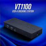 VisionTek VT1100 USB Docking Station - 1x HDMI, 1x DP, 1x VGA, 3X USB Ports, Audio, Ethernet for Windows