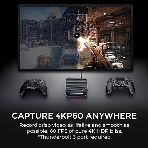 AVerMedia Live Gamer Bolt: Thunderbolt 3 External Capture Card, Stream and Record in 4K60 HDR10, Support Win 11 and MacOS 10.15, Not for Apple M1 CPU, Perfect for PS4 Pro, PS5, Xbox Series X/S (GC555)