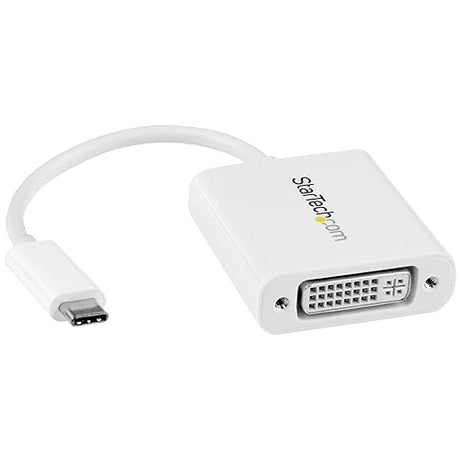 StarTech.com USB C to DVI Adapter - White - 1920x1200 - USB Type C Video Converter for Your DVI D Display / Monitor / Projector (CDP2DVIW)