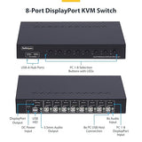 StarTech.com 8-Port DisplayPort KVM Switch w/1U Rack Mount Kit, 4K 60Hz DP 1.2, Push-Button/Hotkey Switching, TAA Compliant