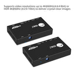 SIIG 4K HDR HDMI 2.0 HDBaseT Extender Over Single Cat5e/6 with RS-232 & IR - 330ft (100m) @ 1080p & 3840x2160@60Hz YUV 4:4:4 8bit, RS232, HDMI 2.0 and HDCP 2.2, HDR, PoC, CEC (CE-H23311-S1) 4K 60Hz HDR HDMI2.0 - 330ft