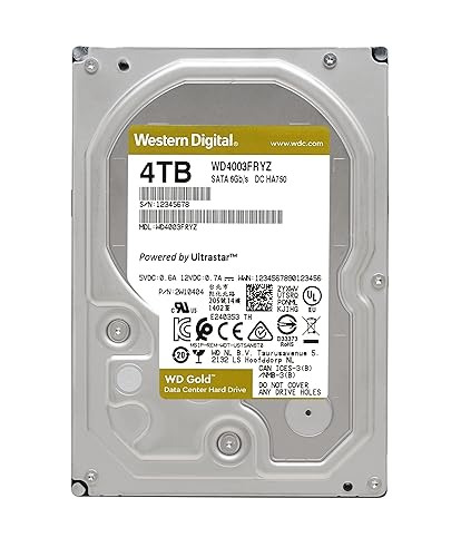 Western Digital 4TB WD Gold Enterprise Class Internal Hard Drive - 7200 RPM Class, SATA 6 Gb/s, 256 MB Cache, 3.5 - WD4003FRYZ