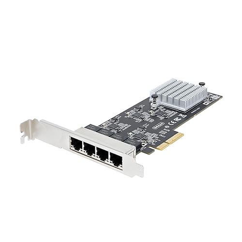 StarTech.com 4-Port 2.5Gbps NBASE-T PCIe Network Card, Intel I225-V, Quad-Port Computer Network Card, Multi-Gigabit NIC, PCI Express Server LAN Card, Desktop Ethernet Interface (PR42GI-NETWORK-CARD) 4 Port 2.5G