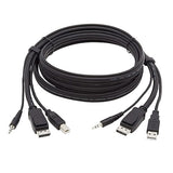 TRIPP LITE P783-006 Tripp Lite DisplayPort KVM Cable Kit, 3 in 1-4K DisplayPort, USB, 3.5 mm Audio (3xM/3xM), 4:4:4, 6 ft., Black,