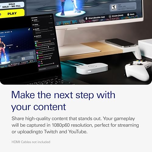 Elgato Game Capture Neo – USB Portable Capture Card 4K60 HDR Passthrough, 1080p60 Video Recording – For PS5 Xbox Nintendo Switch 2 - OBS, Quicktime and more - Plug & Play Works on Laptop PC Mac iPad