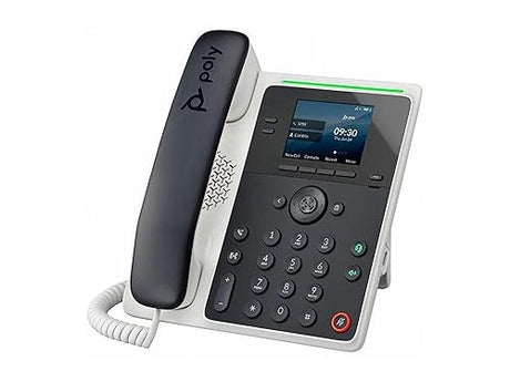 Poly Edge E100 IP Phone - Corded - Corded - Desktop, Wall Mountable - Black - VoIP - 2 x Network (RJ-45) - PoE Ports