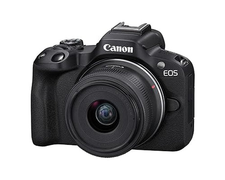 Canon EOS R50 Content Creator Kit, Hybrid Mirrorless Camera with RF-S18-45mm F4.5-6.3 IS STM Lens, Tripod Grip, Microphone, Wireless Remote Control, 24.2 MP CMOS (APS-C) Sensor, Vlogging Camera, Black EOS R50 Content Creator Kit Black